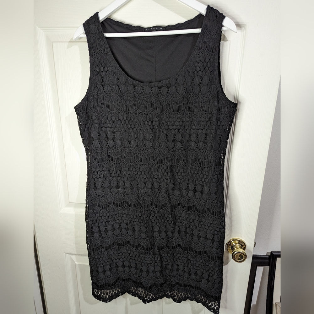 Tiana B black Sheath Lace Dress sleeveless size XL